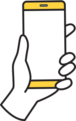 スマートフォンを持つ手のイラスト