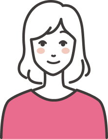 ピンクの服を着たストレートヘアの女性のイラスト