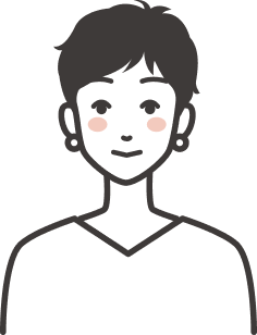 短髪で黒髪の男性のイラスト