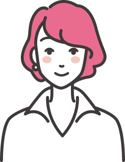 ピンクのショートヘアの女性のイラスト